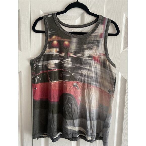 Current Elliott 2‎ Sleeveless Graphic Tank Car Graphic The Muscle Tee Night Owl - Picture 1 of 5